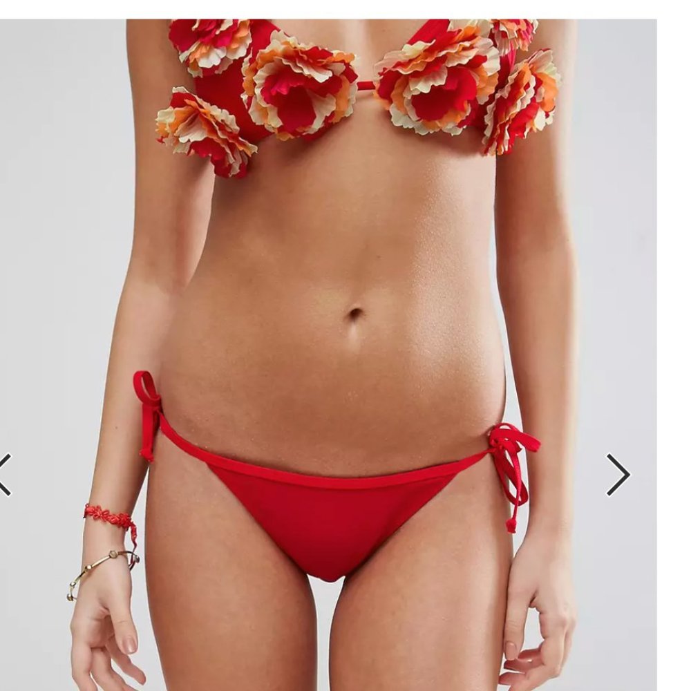 ASOS | ASOS DESIGN Premium 3D Flower Triangle Bikini Top and Bottom - Picture 4 of 10